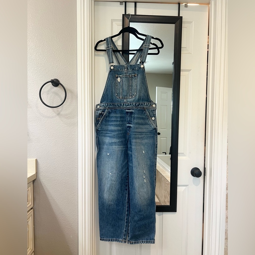 Lucky Brand Light Blue Denim Overalls Bib Detail